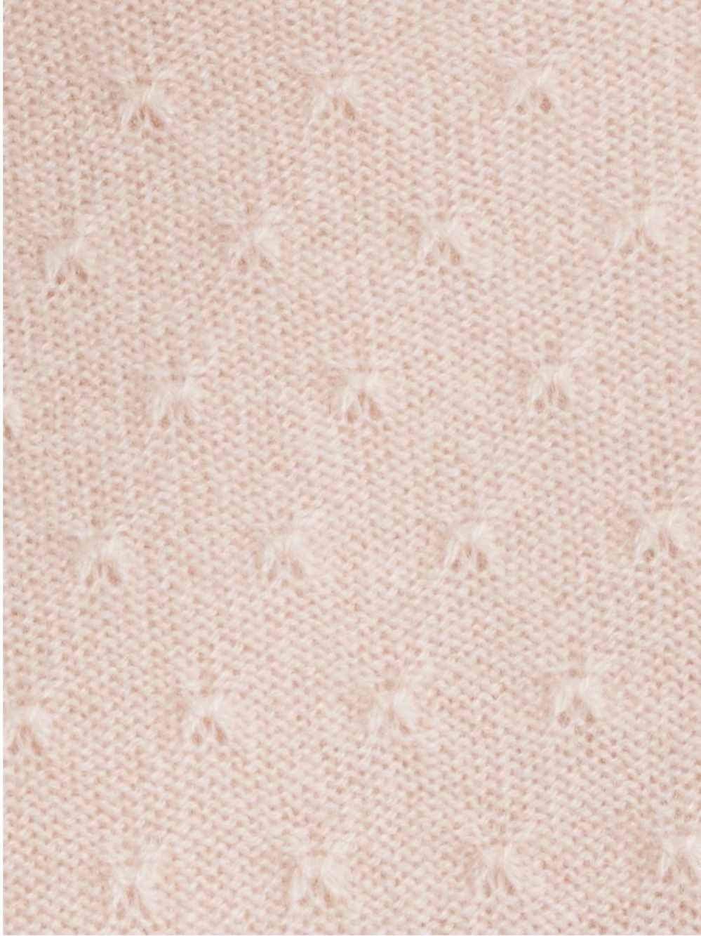 Frame Puff Sleeve Pointelle Cashmere Sweater in Pink Sand Size L - Picture 6 of 10